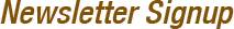 Our Newsletter Signup